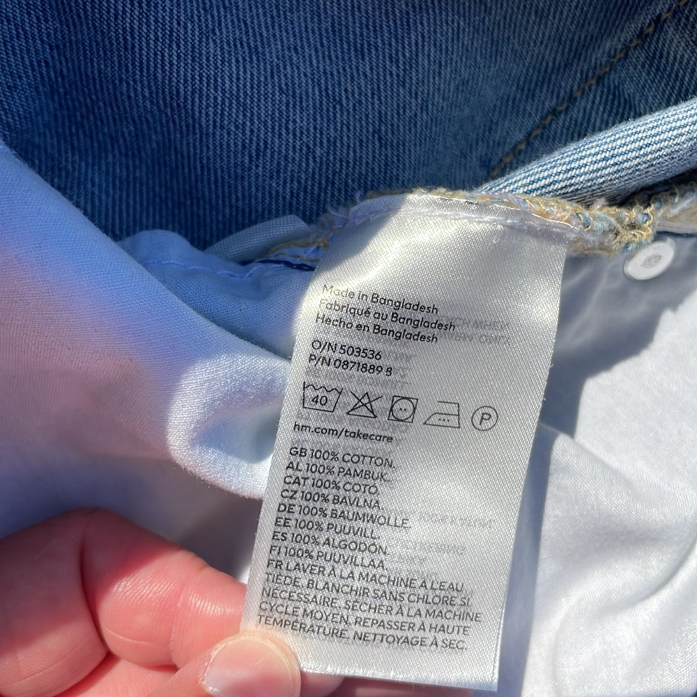 100% cotton Divided wide leg jeans - Picture 6 of 6